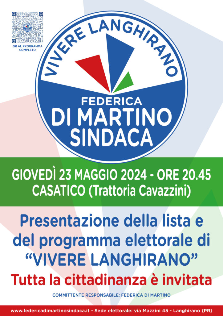 Presentazione Lista Vivere Langhirano a Casatico