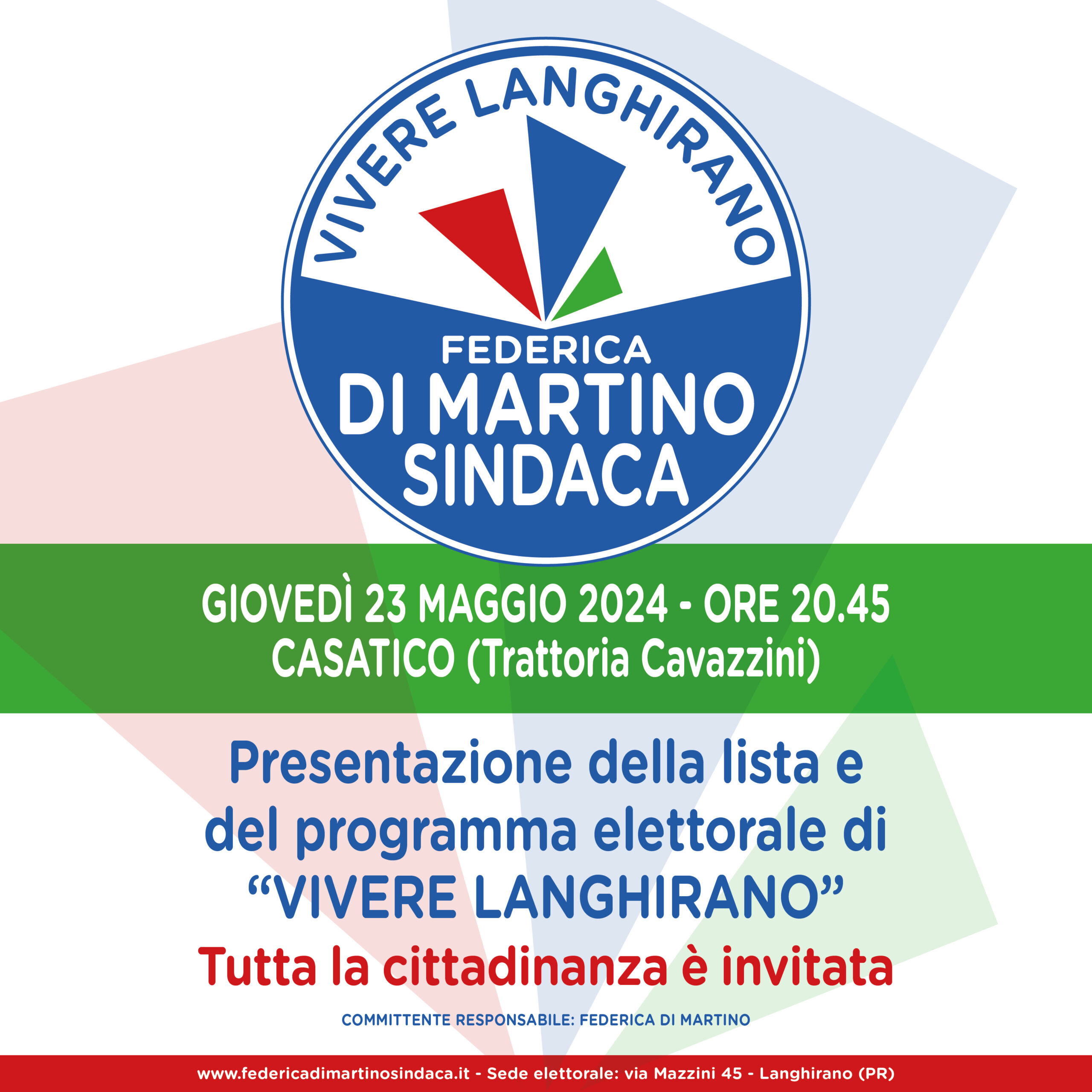 Presentazione lista Vivere Langhirano a Casatico